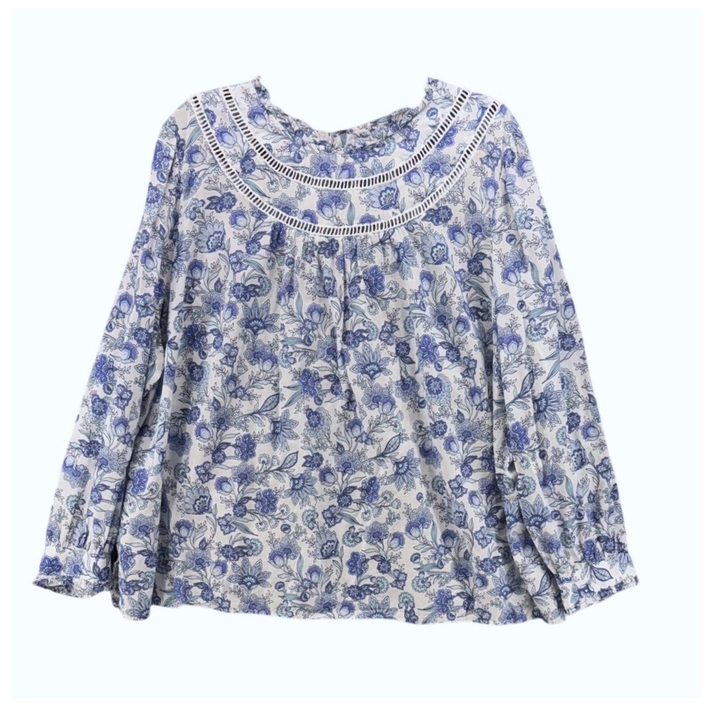 Talbots Womans Peasant Tops Size 3XP Petite French Country Floral Travel Light